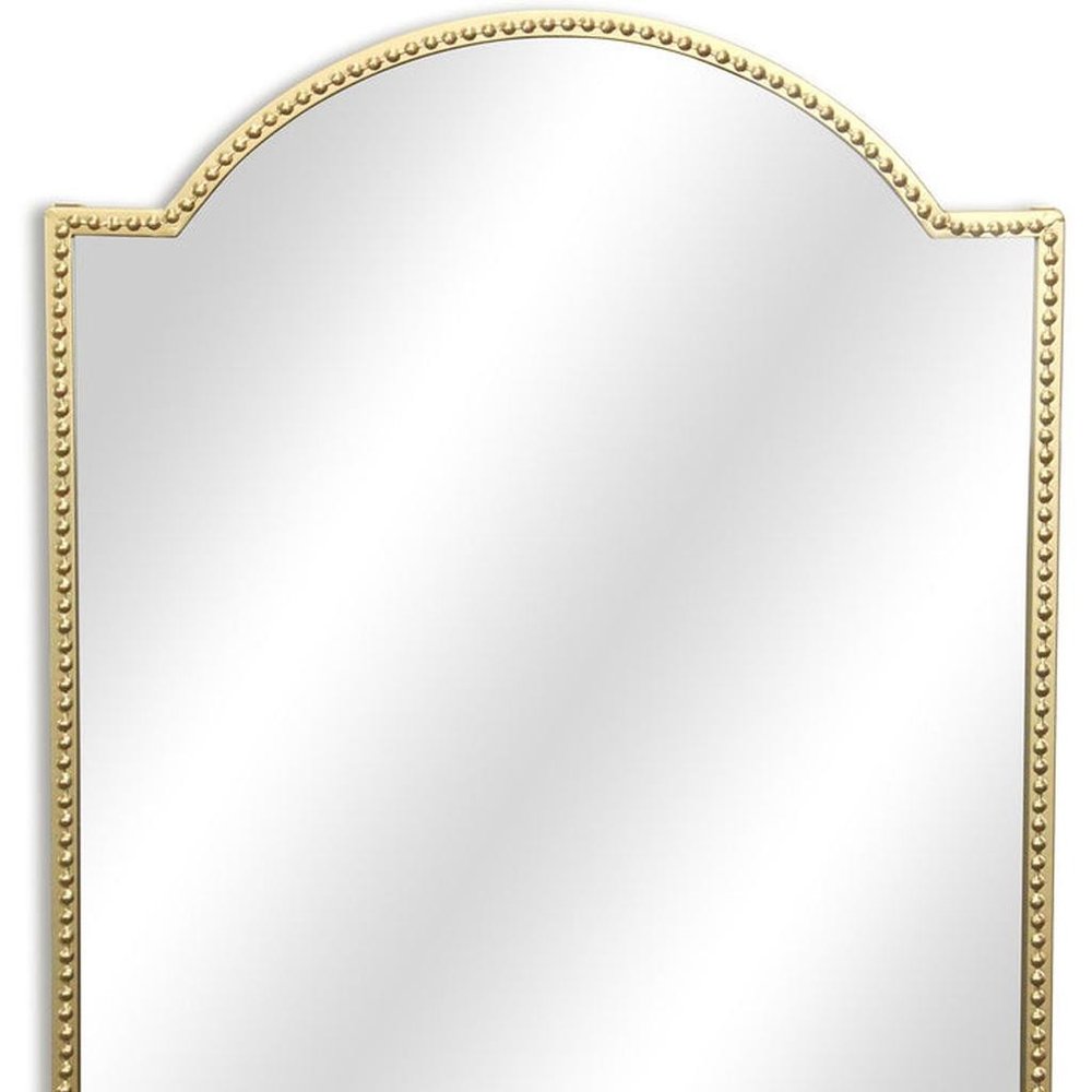 Gold Metal Beaded Arch Accent Mirror - 32-inch