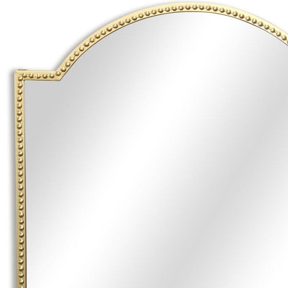 Gold Metal Beaded Arch Accent Mirror - 32-inch