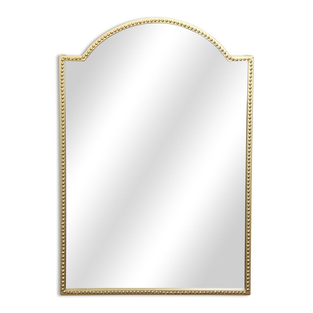 Gold Metal Beaded Arch Accent Mirror - 32-inch