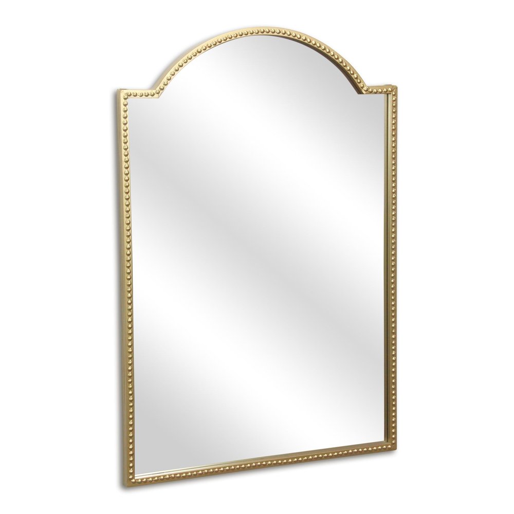 Gold Metal Beaded Arch Accent Mirror - 32-inch