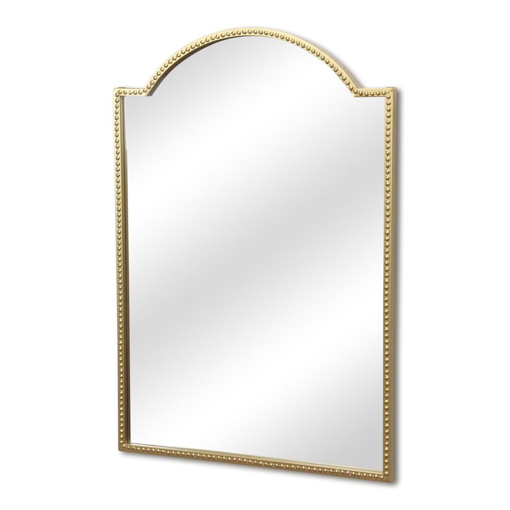 Gold Metal Beaded Arch Accent Mirror - 32-inch