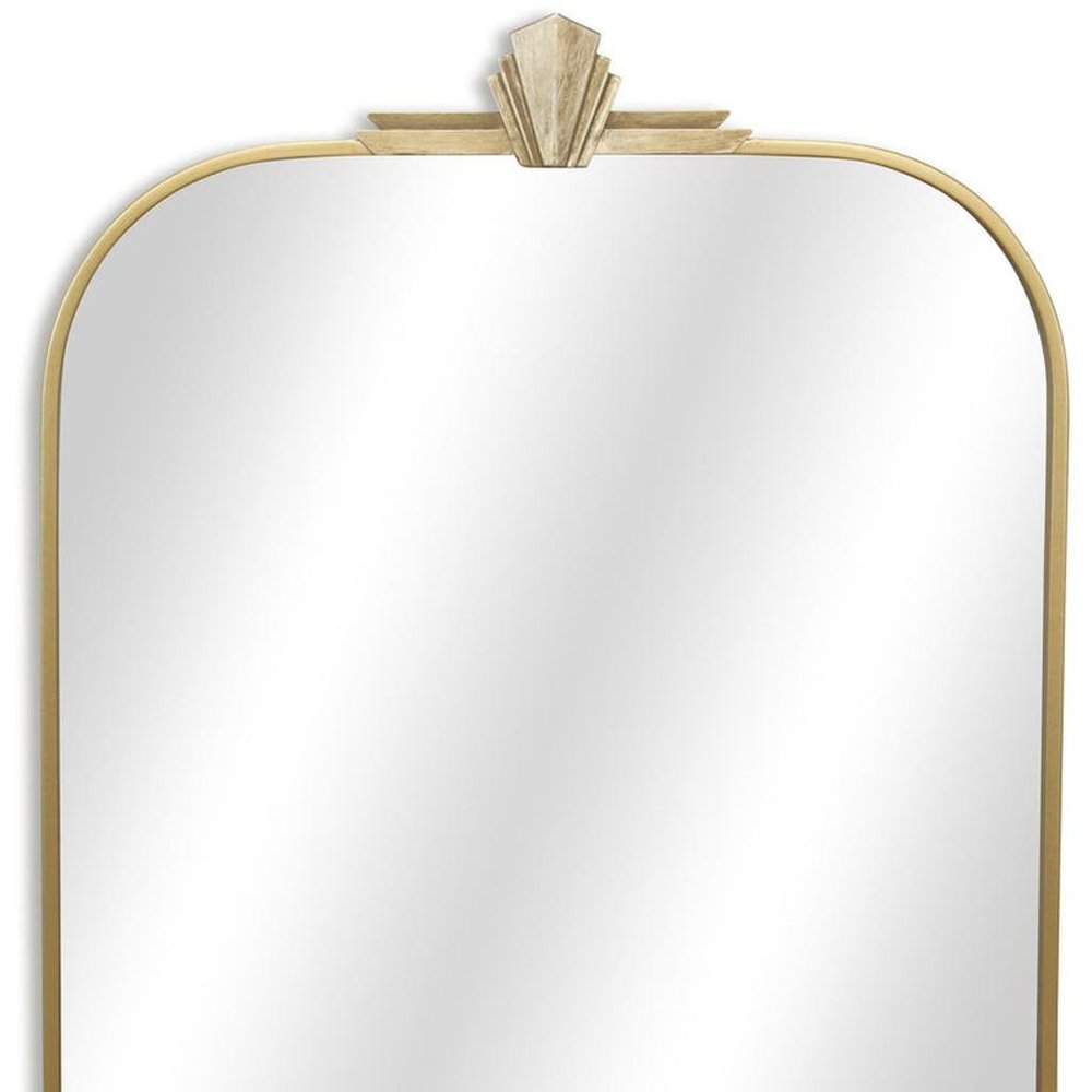 Gold Metal Art Deco Arch Accent Mirror - 31-inch