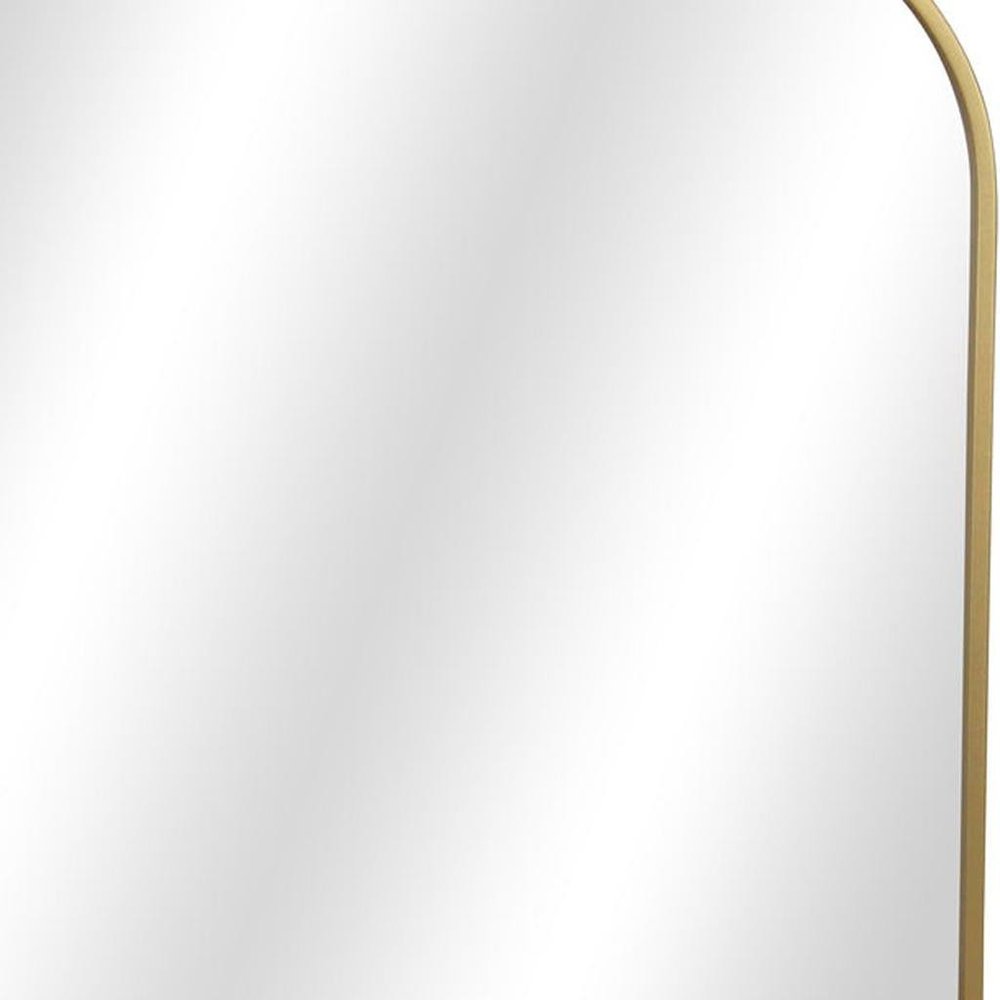 Gold Metal Art Deco Arch Accent Mirror - 31-inch