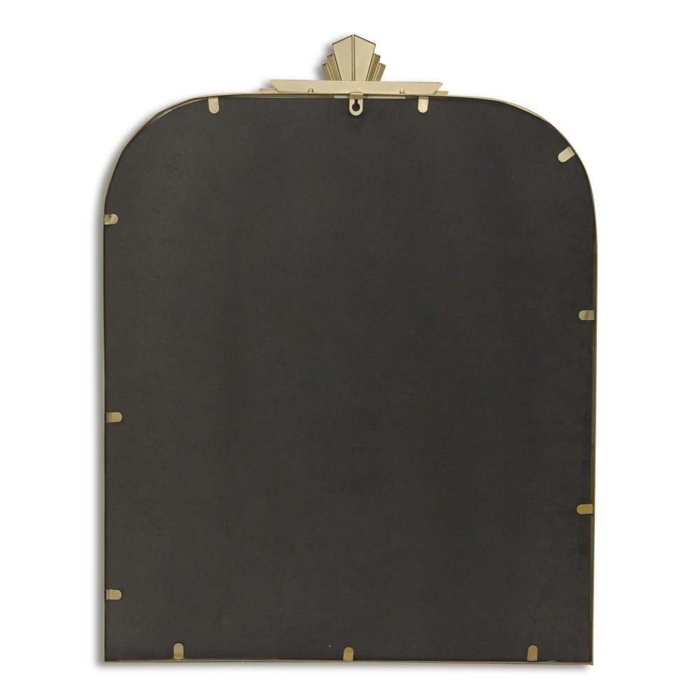 Gold Metal Art Deco Arch Accent Mirror - 31-inch