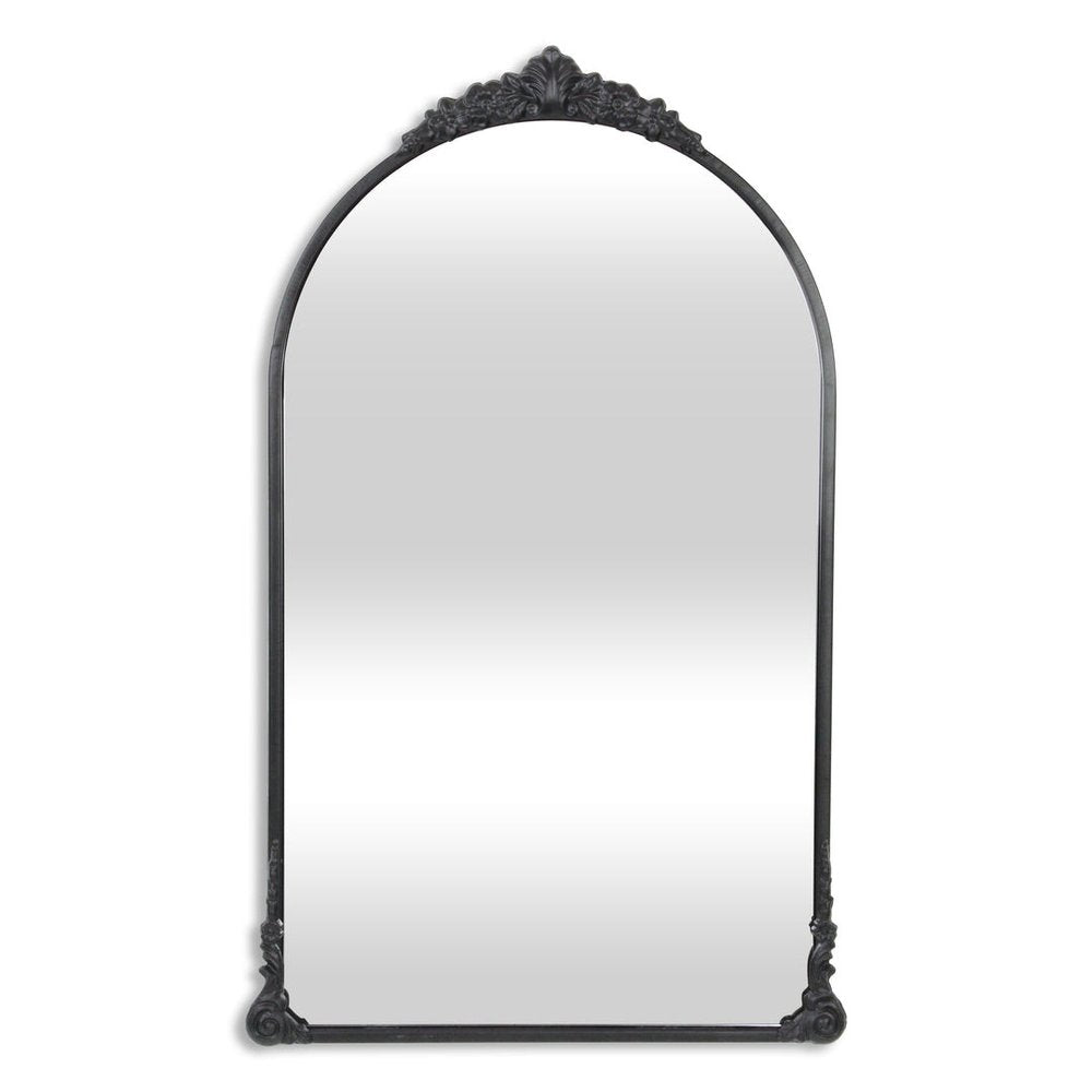 Black Metal Arch Accent Mirror - 34-inch