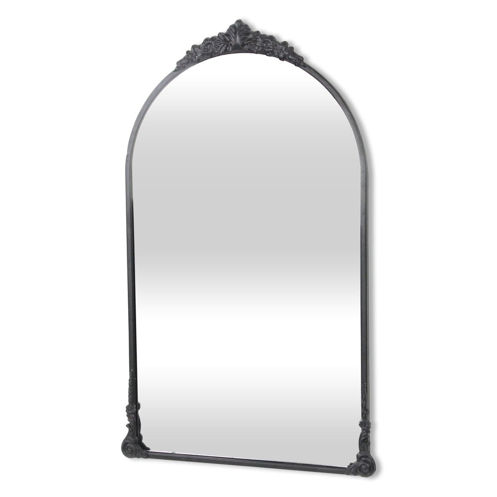 Black Metal Arch Accent Mirror - 34-inch