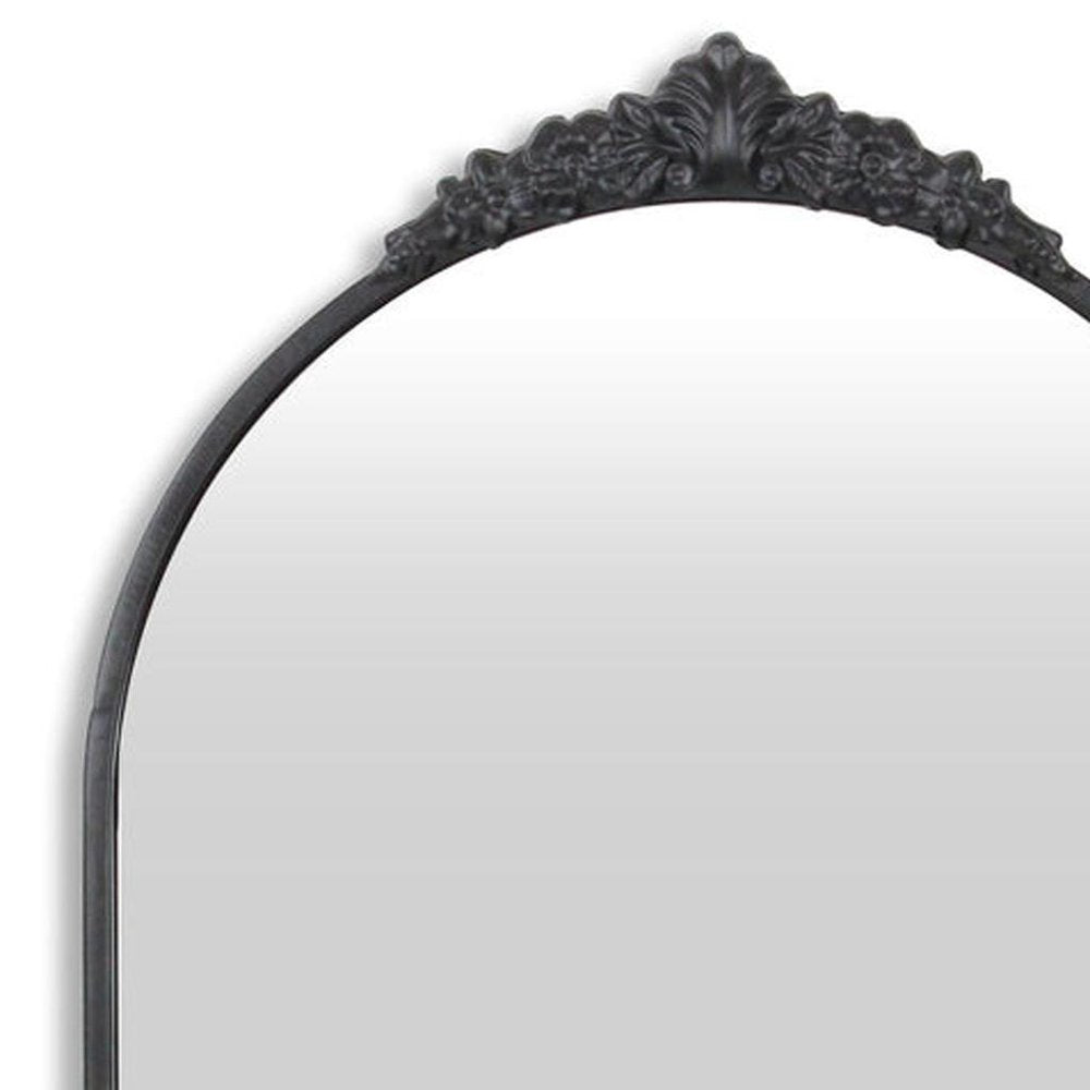 Black Metal Arch Accent Mirror - 34-inch