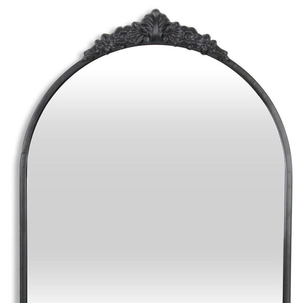 Black Metal Arch Accent Mirror - 34-inch