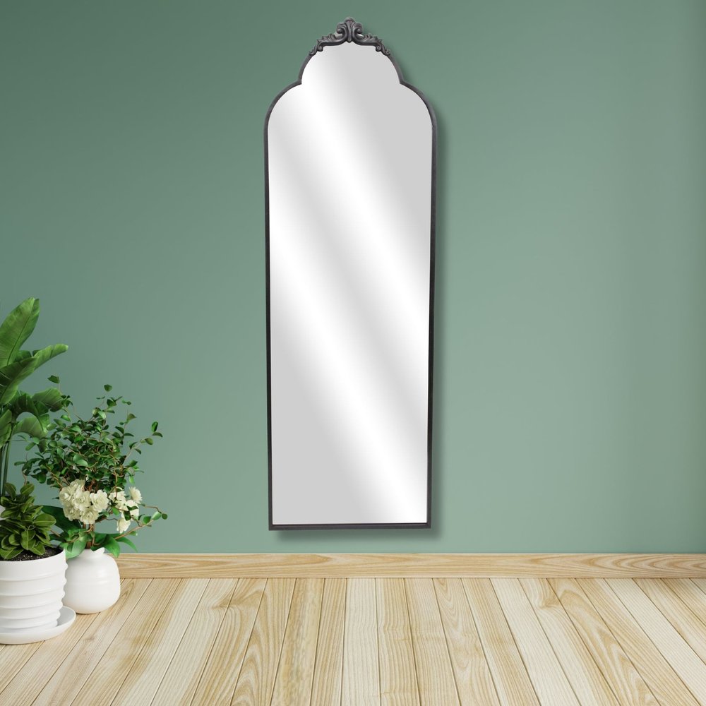 Black Metal Arch Full Length Hanging Mirror - 65-inch