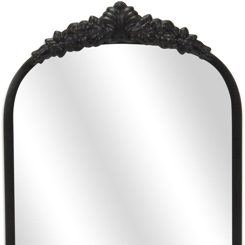 Black Metal Arch Accent Mirror - 16-inch