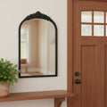 Black Metal Arch Accent Mirror - 16-inch
