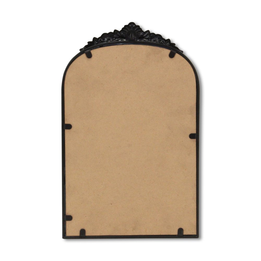 Black Metal Arch Accent Mirror - 16-inch