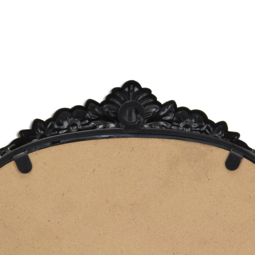 Black Metal Arch Accent Mirror - 16-inch