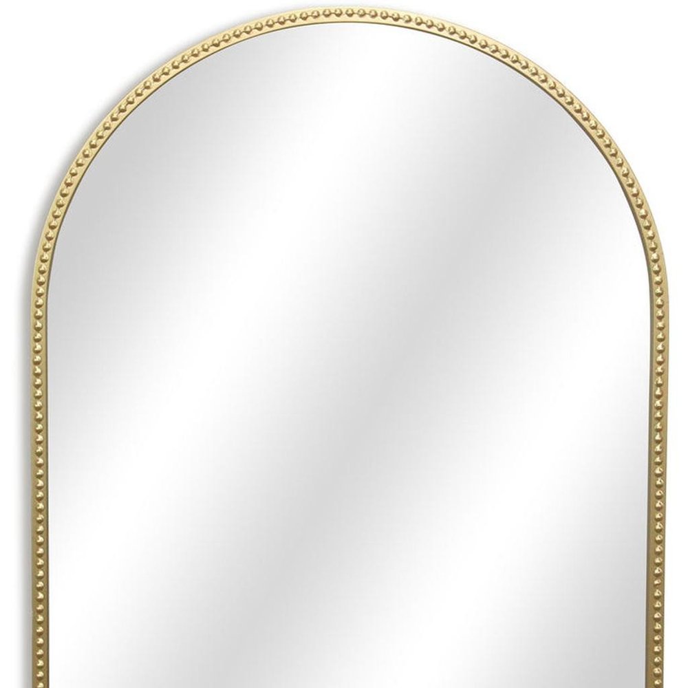 Gold Metal Beaded Arch Accent Mirror - 34-inch