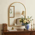 Gold Metal Beaded Arch Accent Mirror - 34-inch