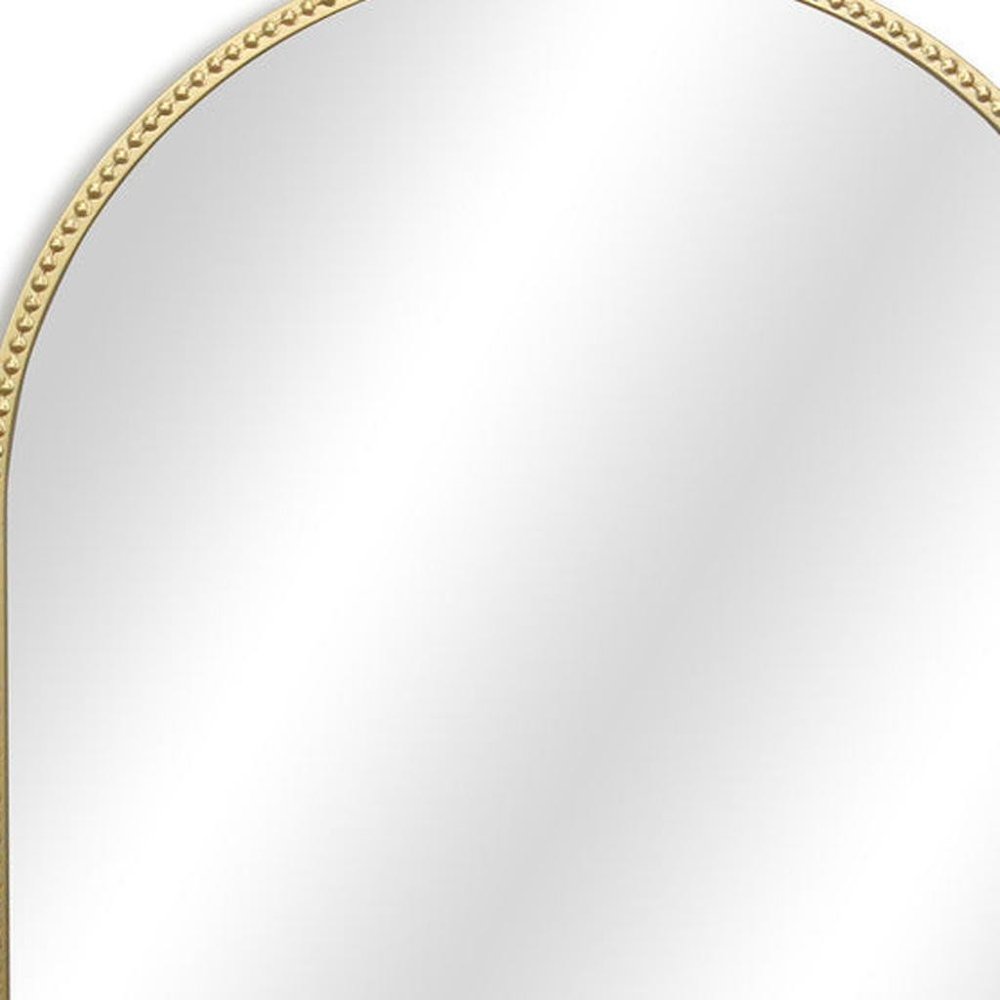 Gold Metal Beaded Arch Accent Mirror - 34-inch