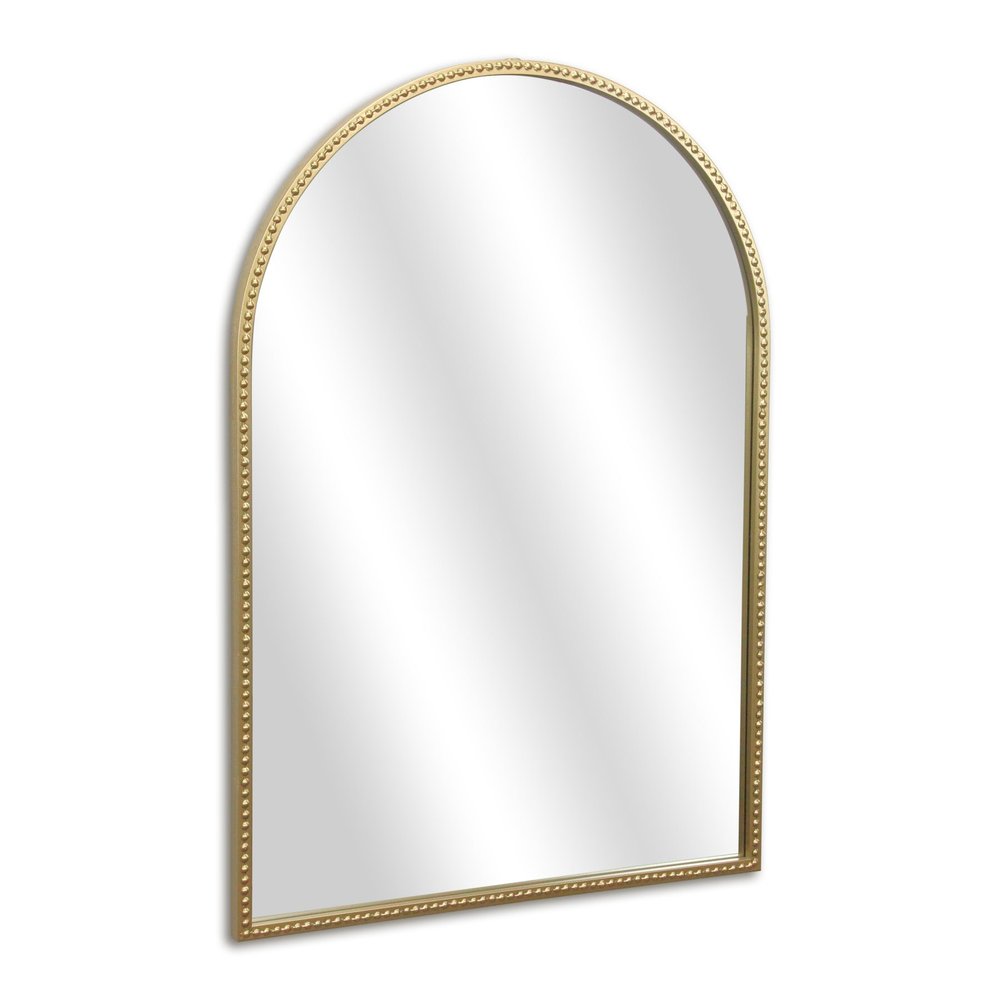 Gold Metal Beaded Arch Accent Mirror - 34-inch