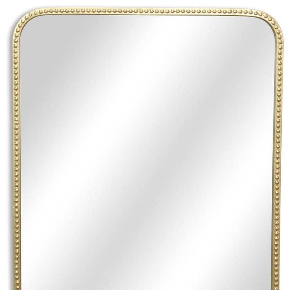 Gold Metal Beaded Accent Mirror - 32-inch