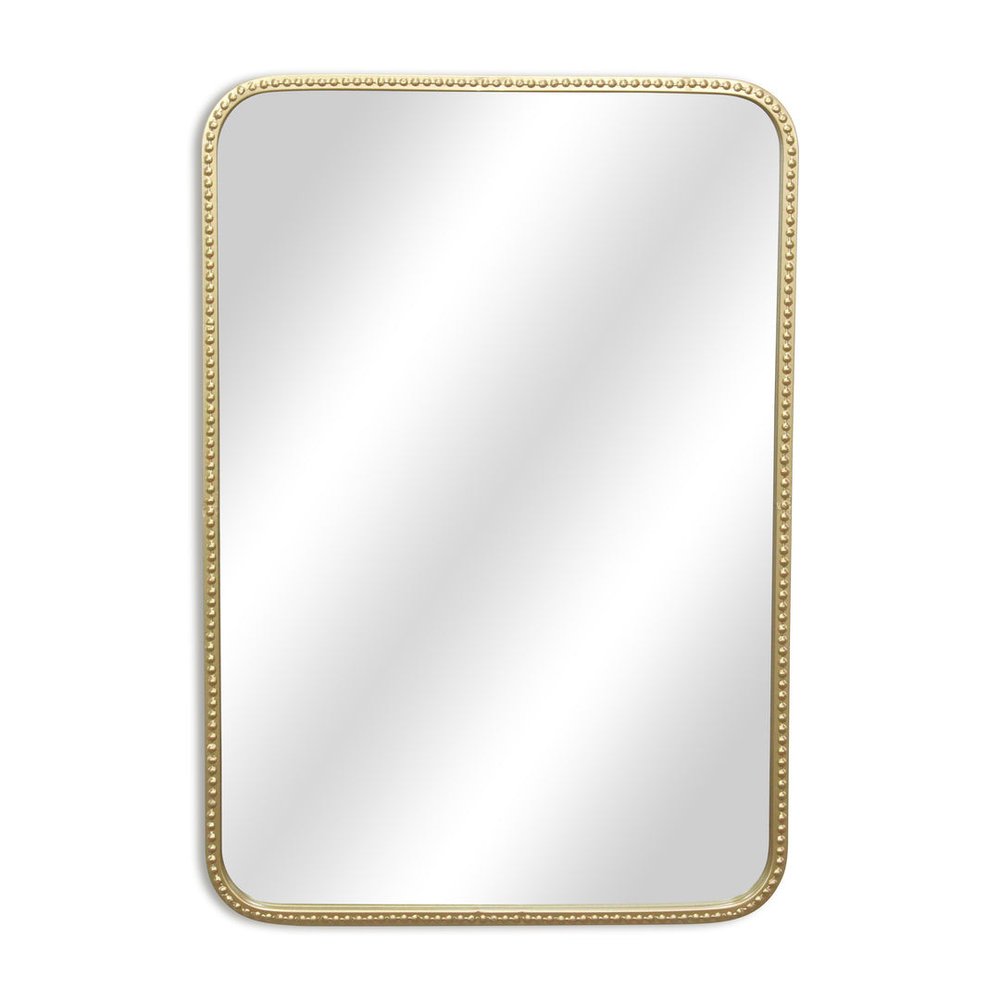 Gold Metal Beaded Accent Mirror - 32-inch