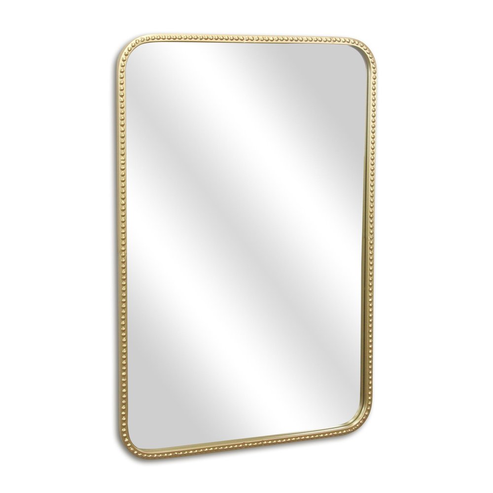 Gold Metal Beaded Accent Mirror - 32-inch