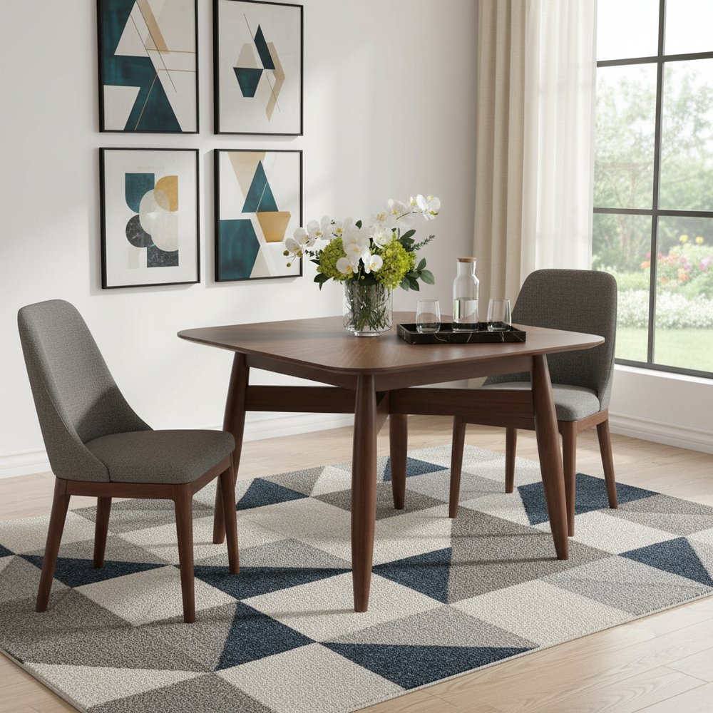 Espresso Solid Wood Square Dining Table - 46-inch