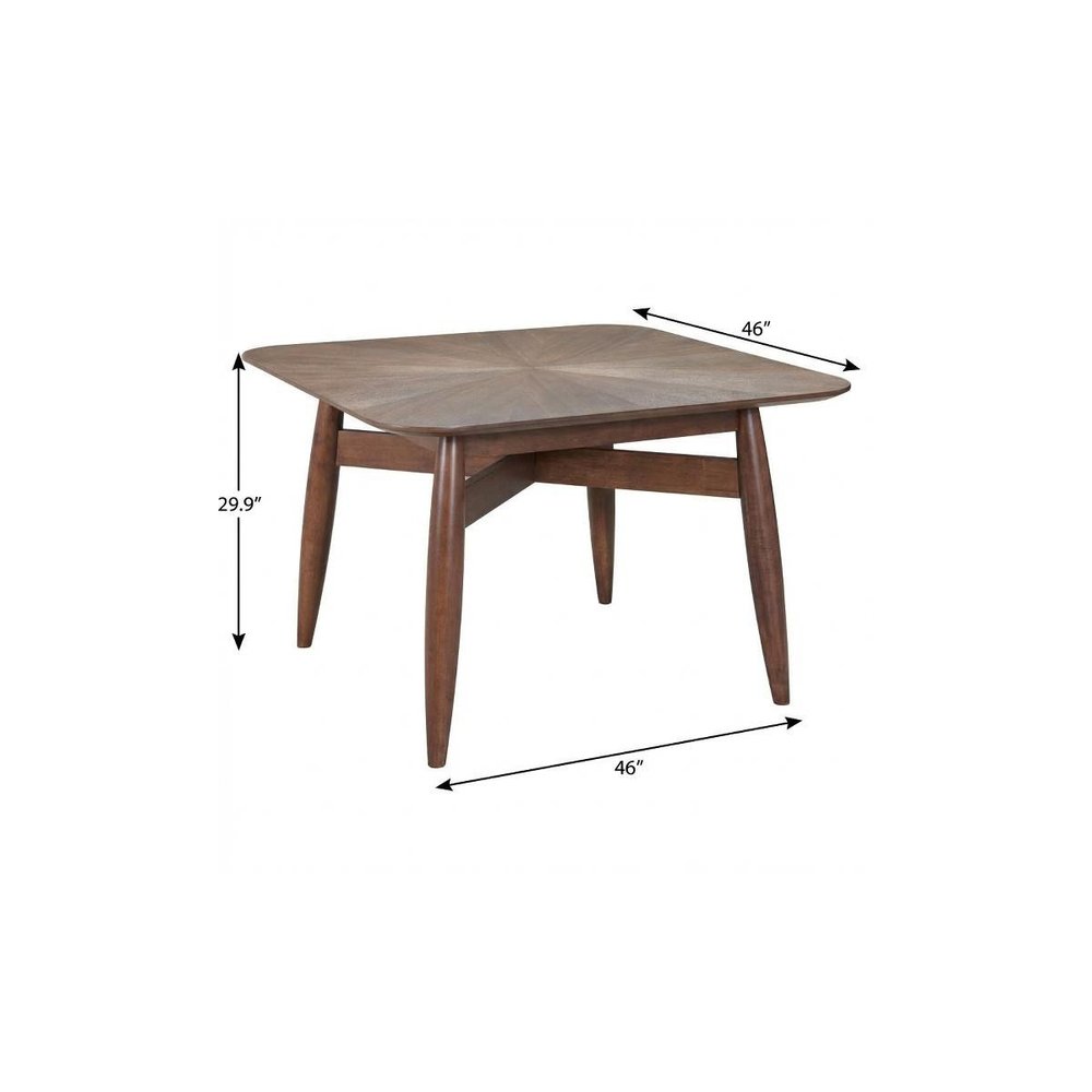 Espresso Solid Wood Square Dining Table - 46-inch