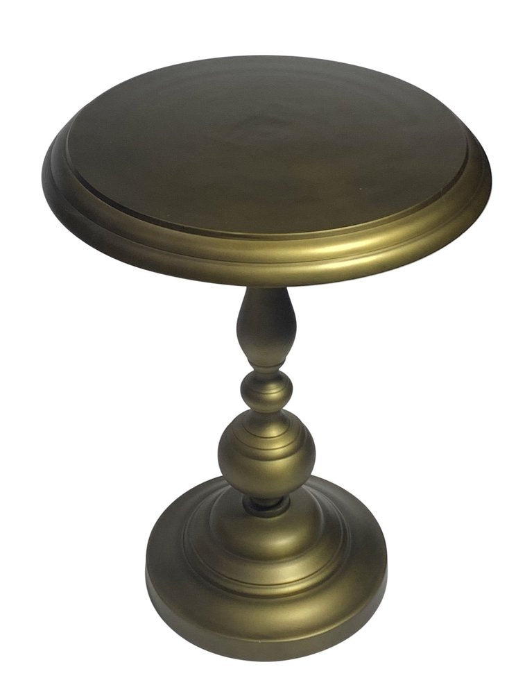 Brass Aluminum Round Pedestal End Table - 24-inch