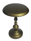 Brass Aluminum Round Pedestal End Table - 24-inch