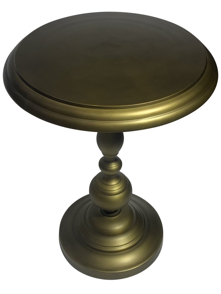 Brass Aluminum Round Pedestal End Table - 24-inch