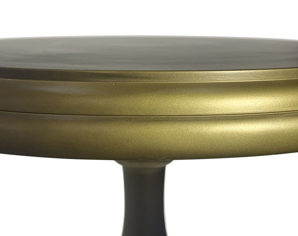 Brass Aluminum Round Pedestal End Table - 24-inch