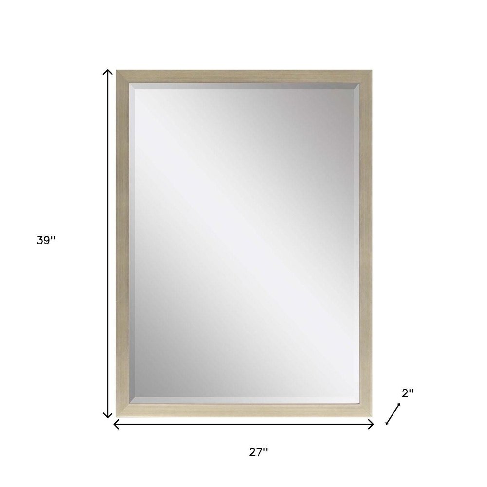 Silver Solid Wood Framed Accent Mirror - 39-inch