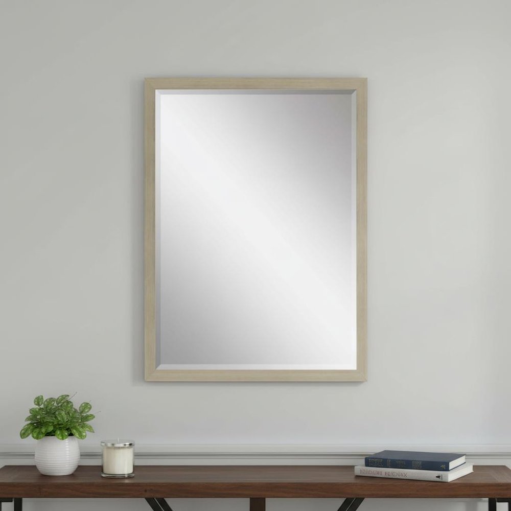 Silver Solid Wood Framed Accent Mirror - 39-inch