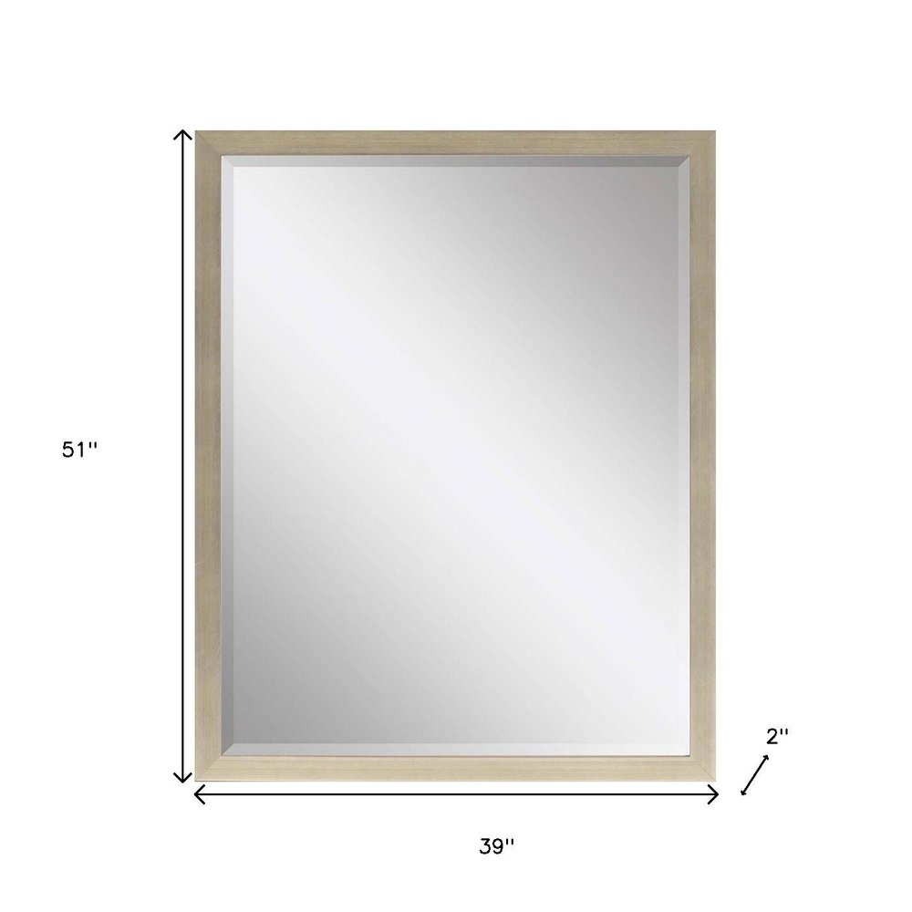 Silver Wood Accent Mirror - 51-inch