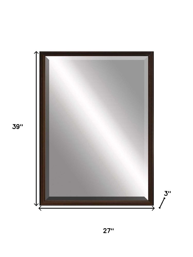 Bronze Wood Accent Mirror - 39-inch
