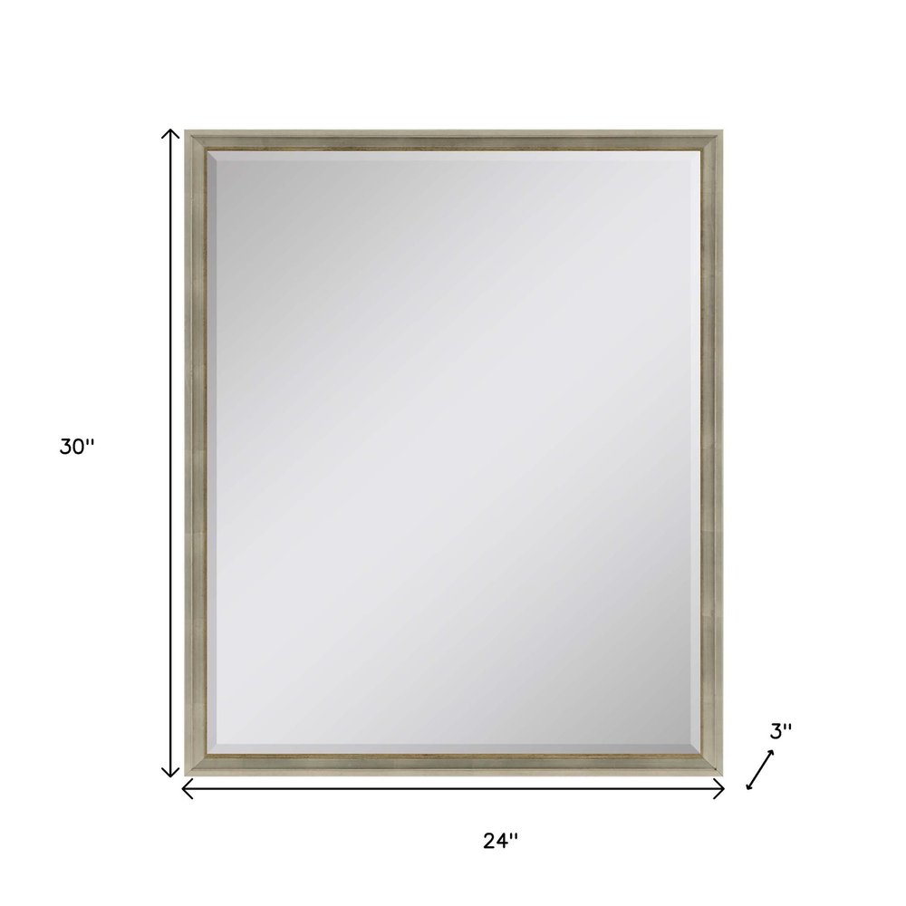 Silver Wood Accent Mirror - 30-inch