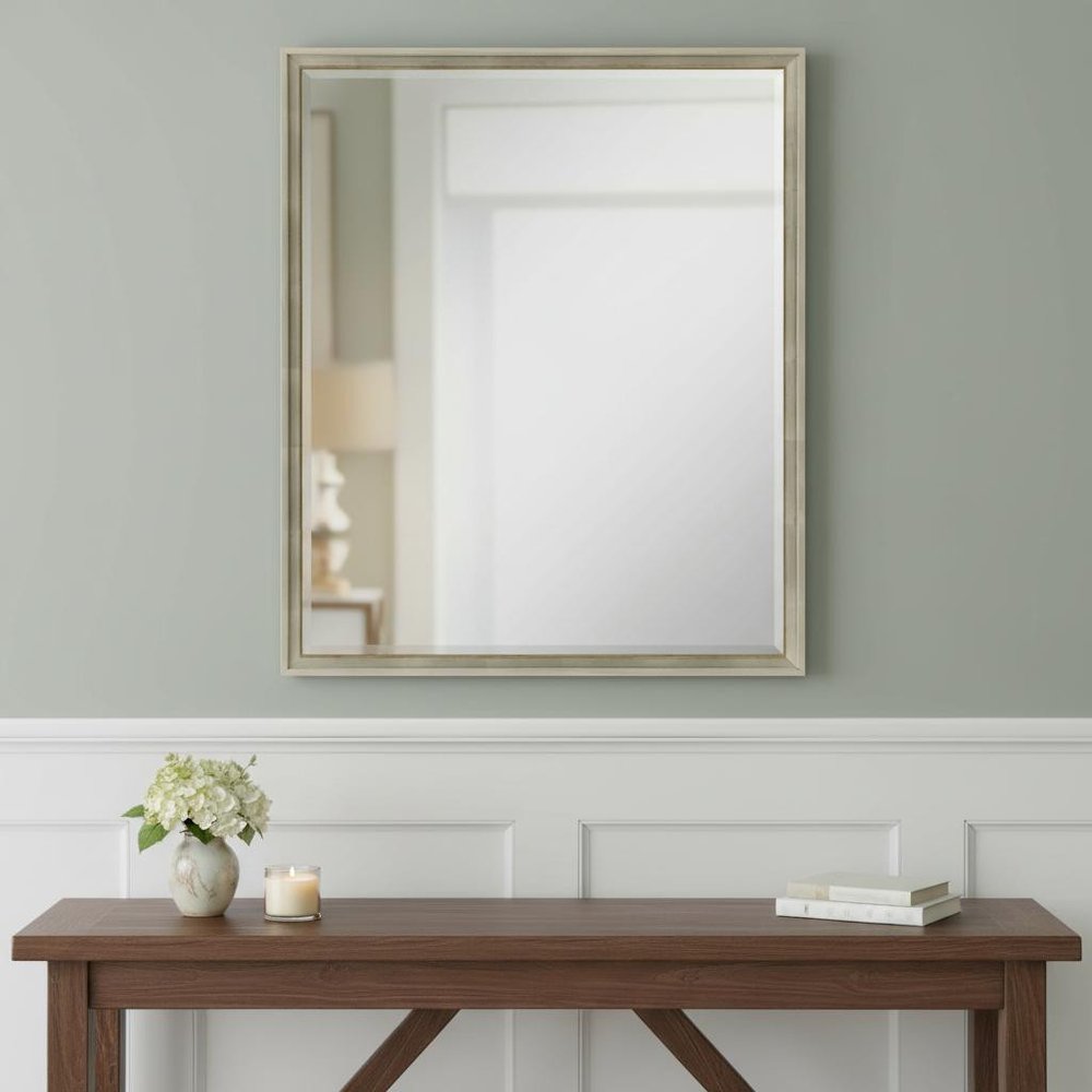 Silver Wood Accent Mirror - 30-inch