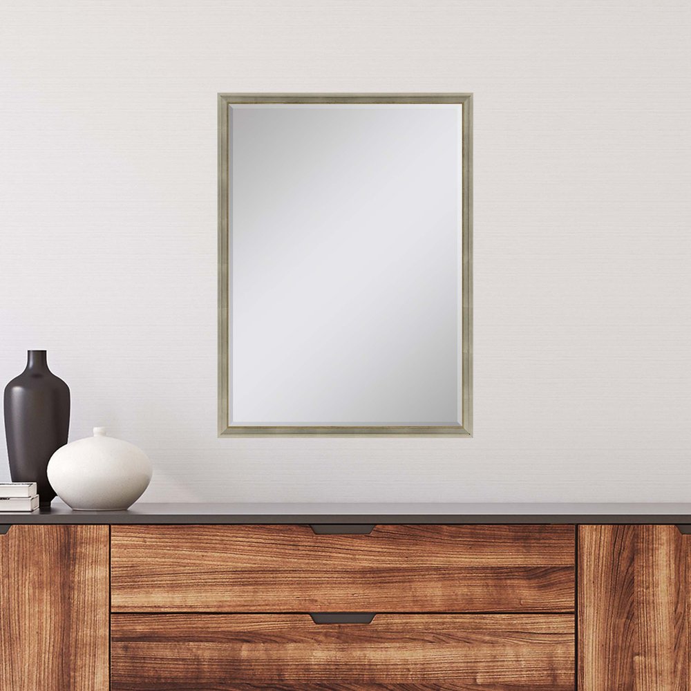 Silver Wood Accent Mirror - 38-inch