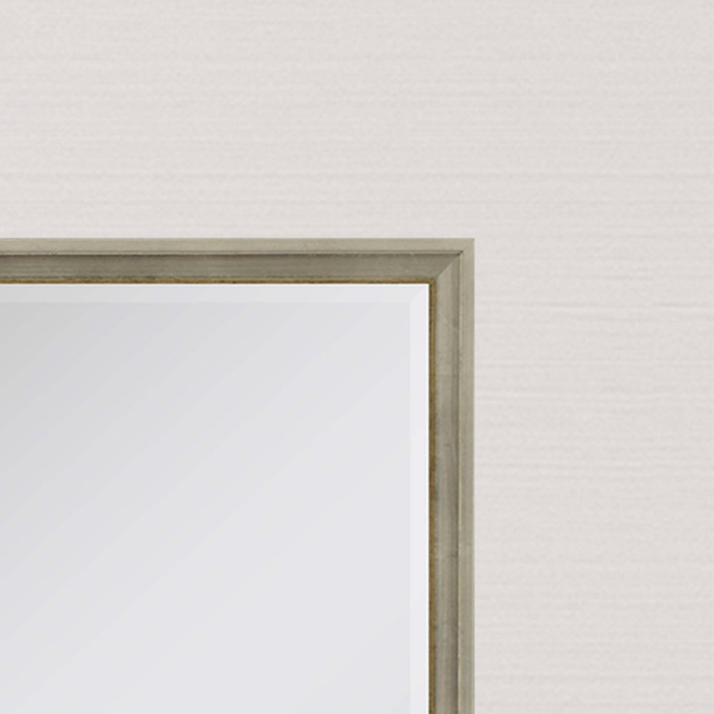 Silver Wood Accent Mirror - 38-inch