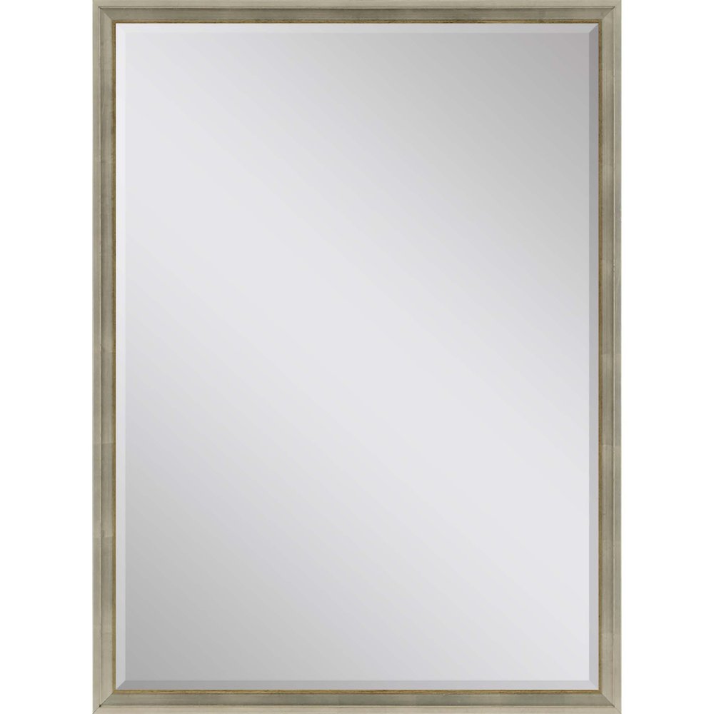 Silver Wood Accent Mirror - 38-inch