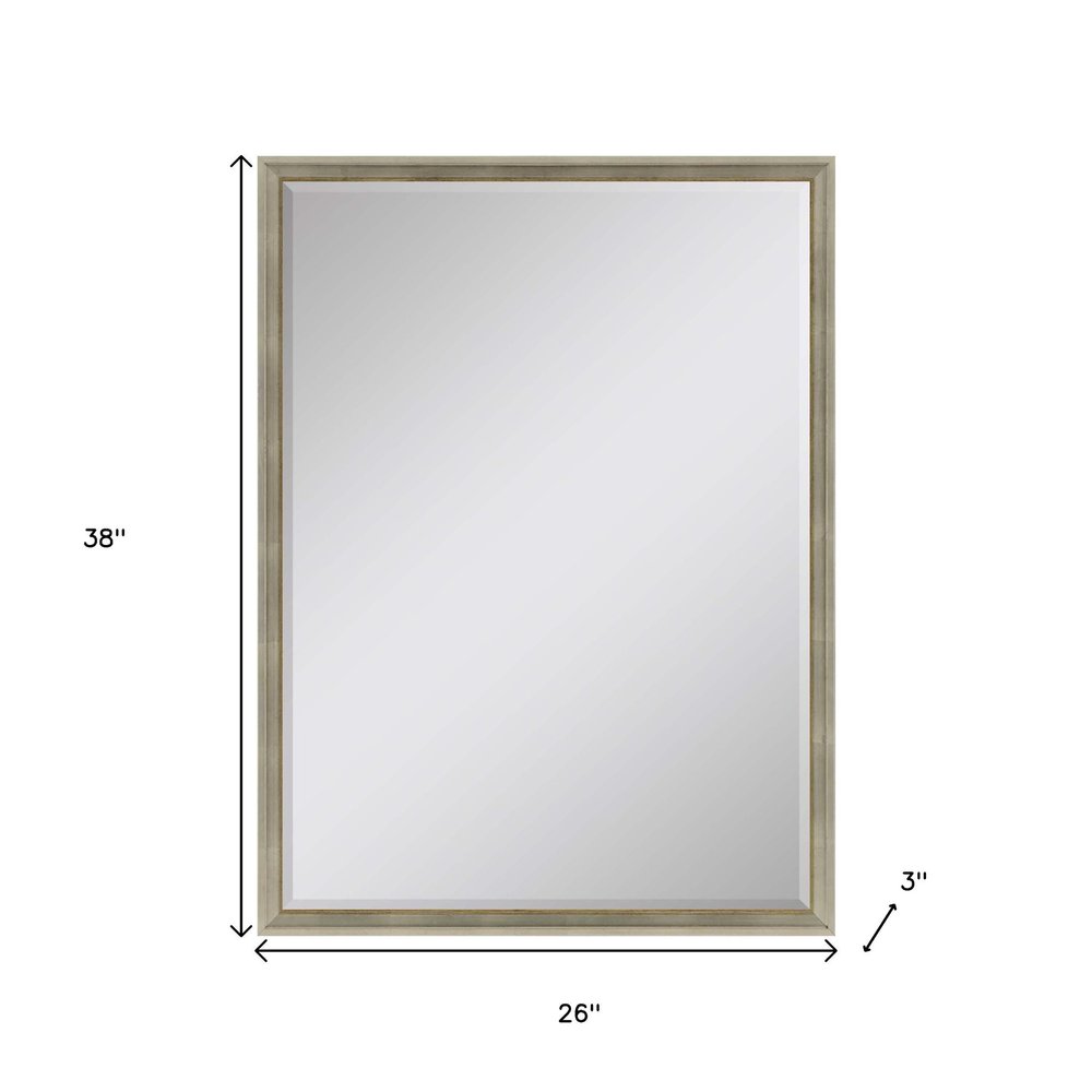 Silver Wood Accent Mirror - 38-inch