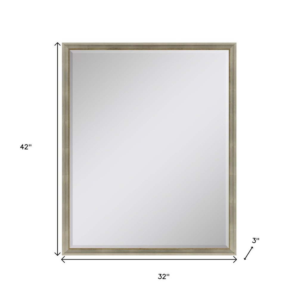 Silver Wood Accent Mirror - 42-inch