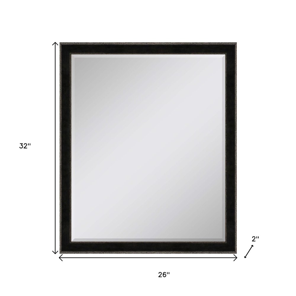 Dark Brown Wood Accent Mirror - 32-inch