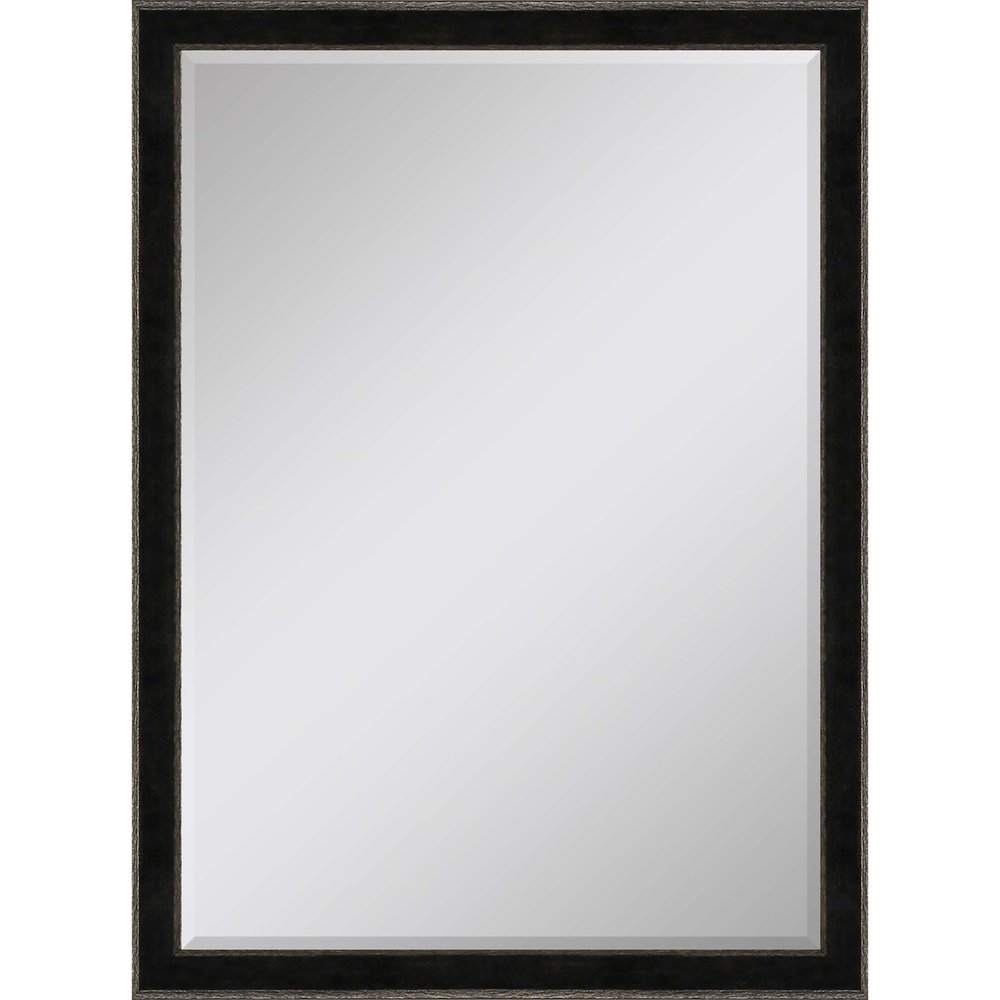 Dark Brown Solid Wood Framed Accent Mirror - 40-inch