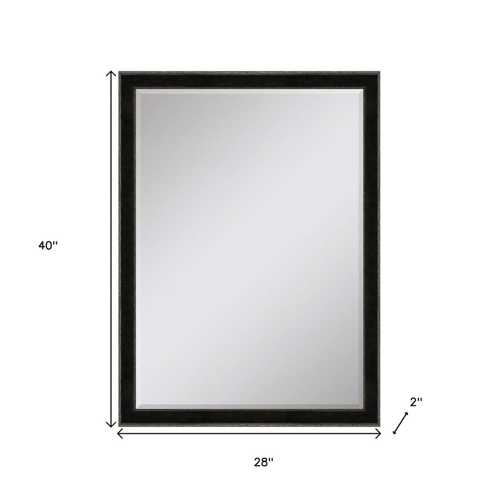 Dark Brown Solid Wood Framed Accent Mirror - 40-inch
