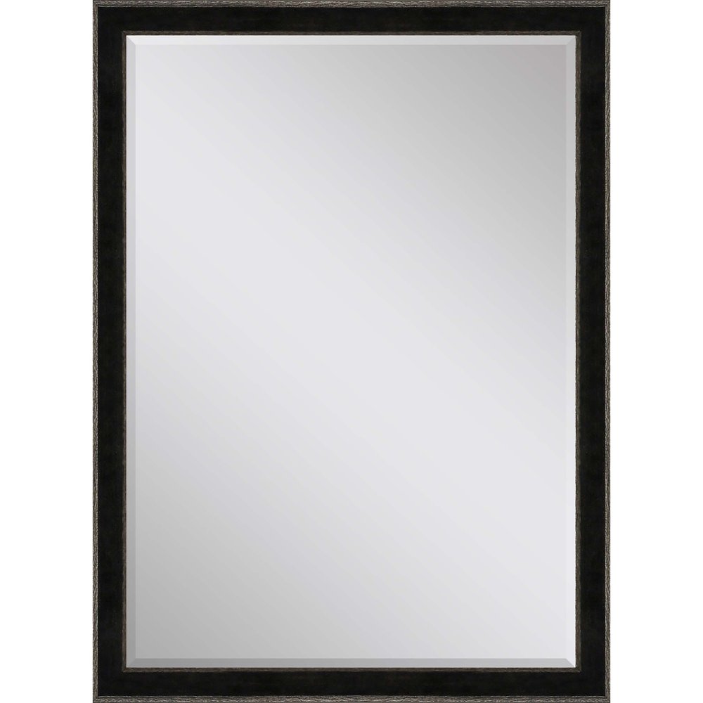 Dark Brown Solid Wood Framed Accent Mirror - 40-inch