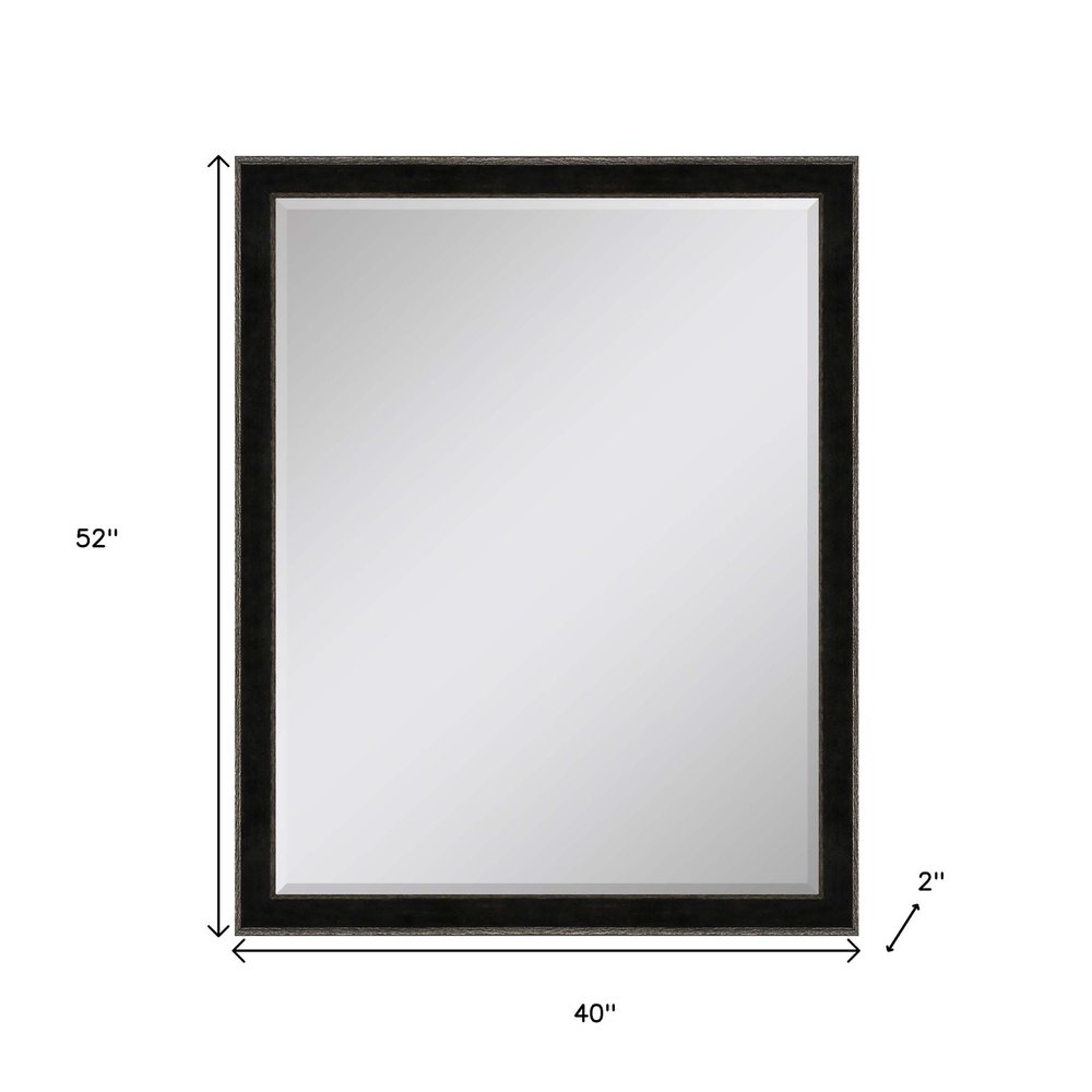 Dark Brown Wood Accent Mirror - 52-inch