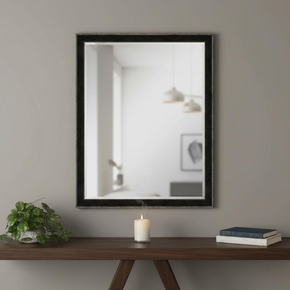 Dark Brown Wood Accent Mirror - 52-inch