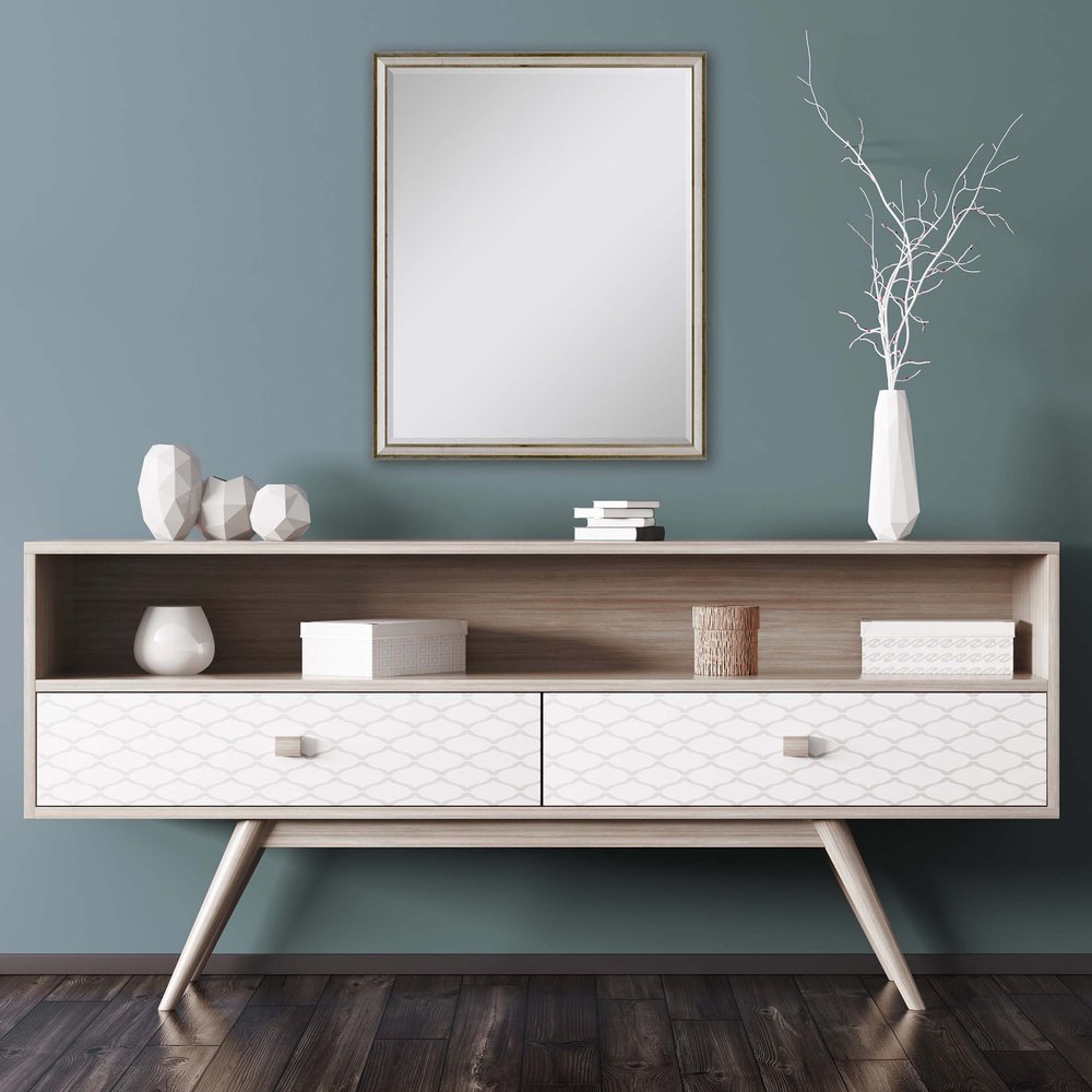 Silver Wood Accent Mirror - 30-inch