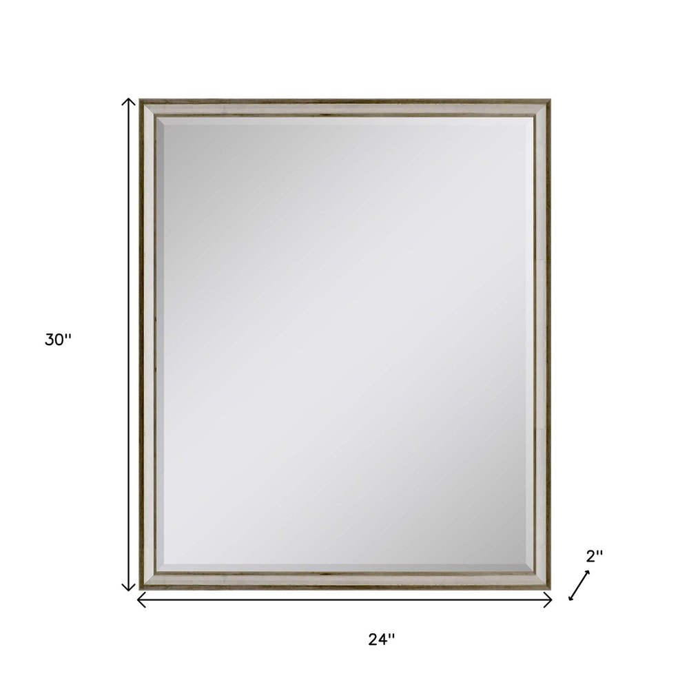 Silver Wood Accent Mirror - 30-inch