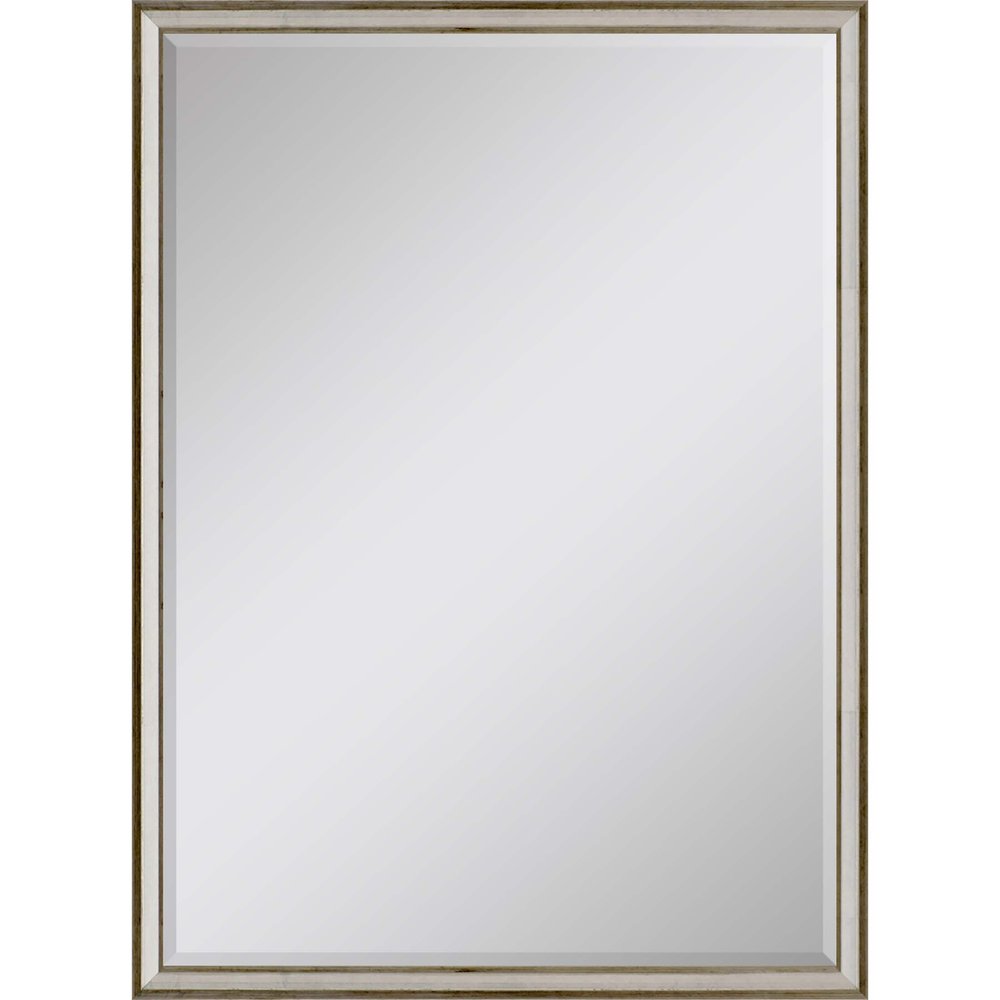 Silver Wood Accent Mirror - 38-inch